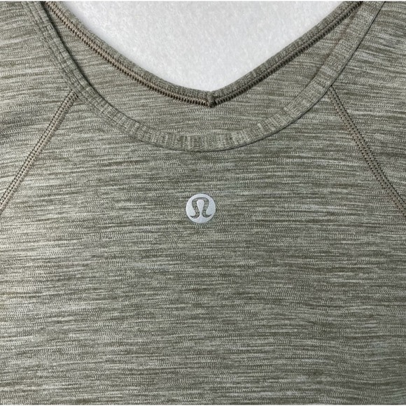 Lululemon Cropped Long Sleeve Top Gray V-Neck - Picture 4 of 9